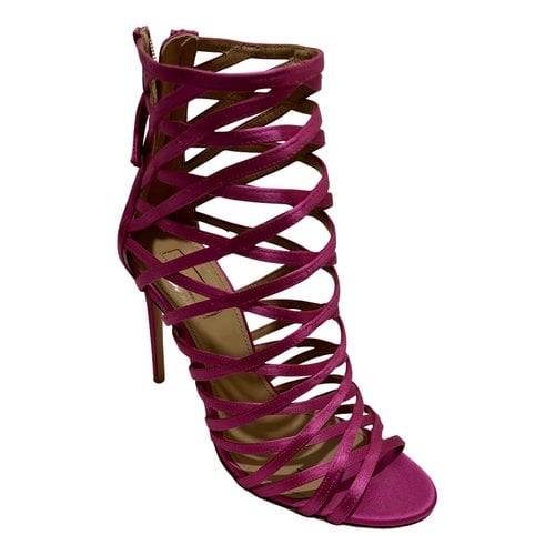 Pre-owned Aquazzura Leather Sandal In Pink