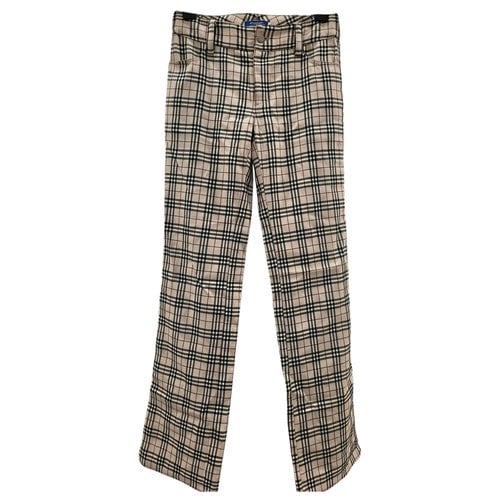 Pre-owned Burberry Linen Trousers In Beige