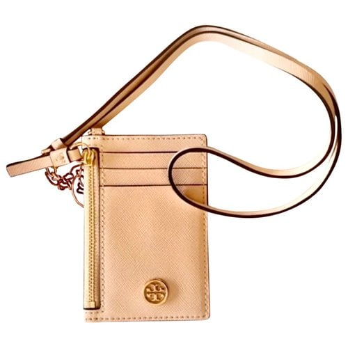 Pre-owned Tory Burch Leather Card Wallet In Pink