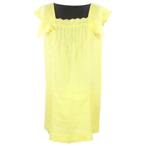 Pre-owned See By Chloé Linen Mini Dress In Yellow