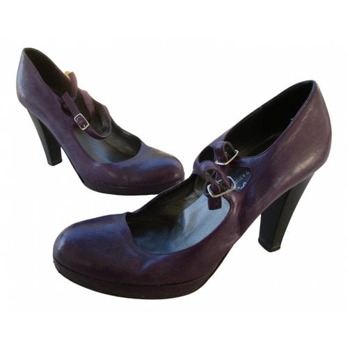 Pre-owned Agnès B. Leather Heels In Purple