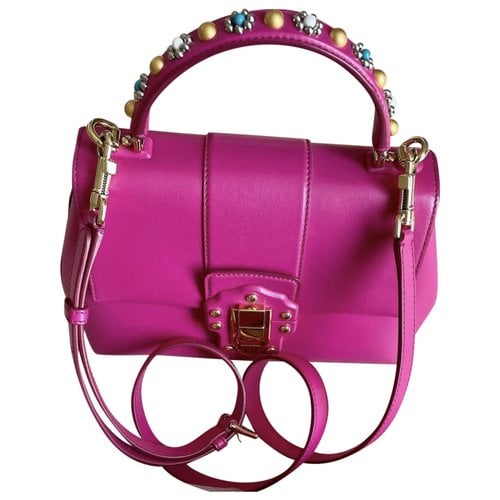 Pre-owned Dolce & Gabbana Lucia Leather Crossbody Bag In Pink