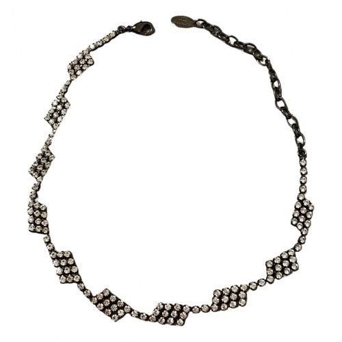 Pre-owned Elizabeth Cole Crystal Necklace In Silver