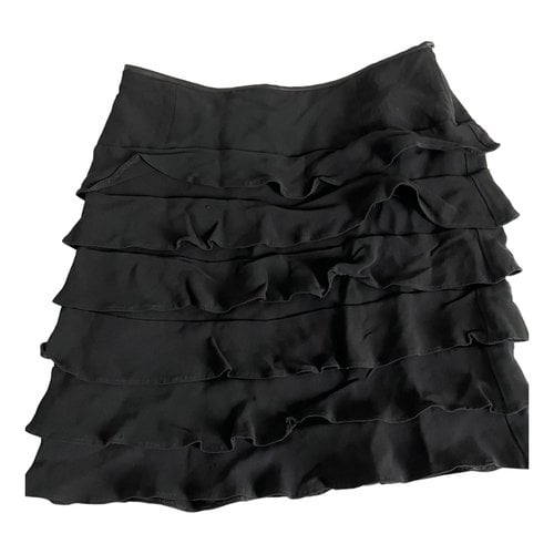 Pre-owned Claudie Pierlot Silk Mini Skirt In Black