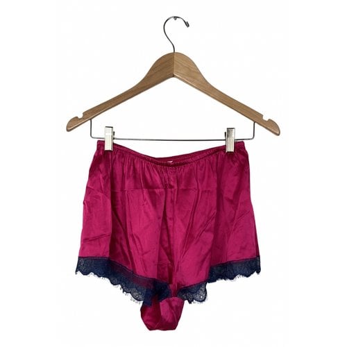 Pre-owned Sleeping With Jacques Silk Mini Short In Pink