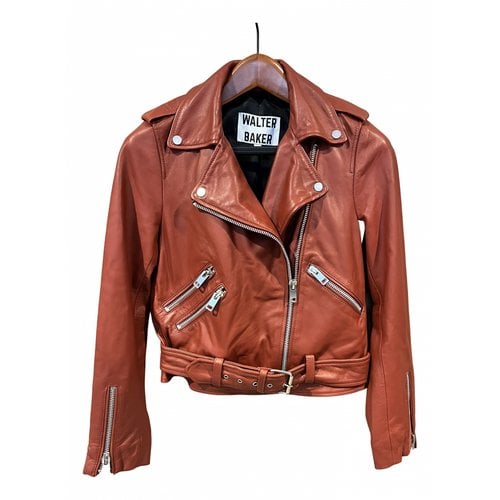 Pre-owned Walter Baker Leather Jacket In Burgundy