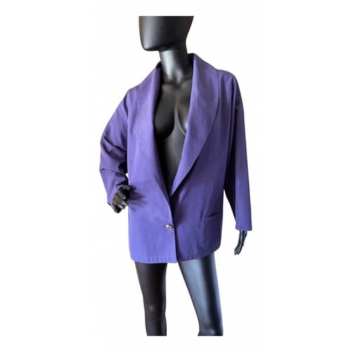 Pre-owned Versace Silk Jacket In Purple