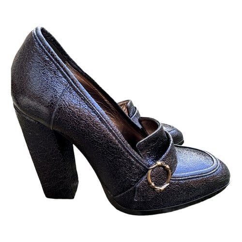 Pre-owned Trussardi Leather Heels In Navy