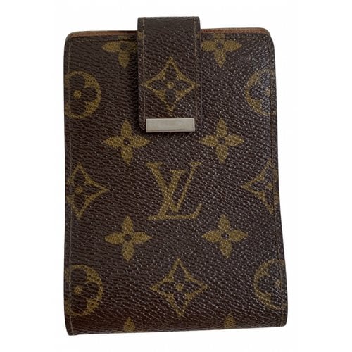 Pre-owned Louis Vuitton Linen Clutch In Brown