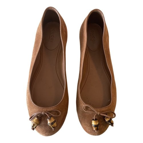 Pre-owned Gucci Ballet Flats In Brown