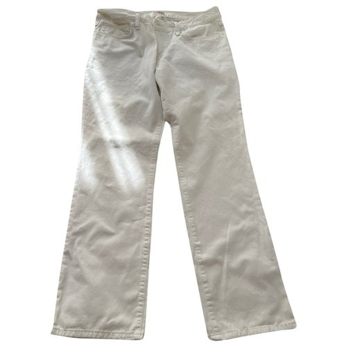 Pre-owned Edwin Straight Jeans In White