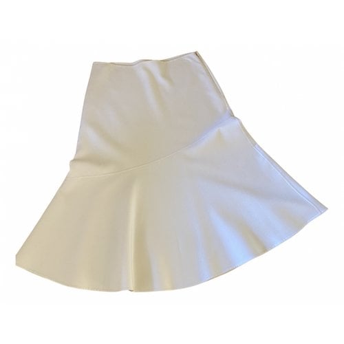 Pre-owned Jil Sander Cashmere Mid-length Skirt In White
