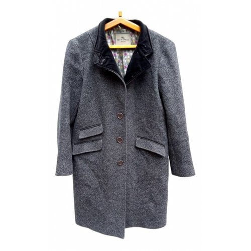 Pre-owned Etro Wool Coat In Grey