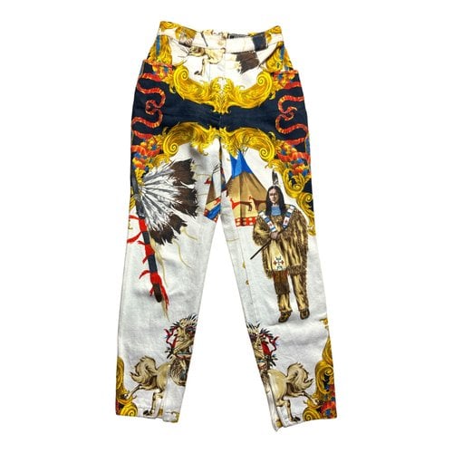 Pre-owned Versace Carot Pants In White