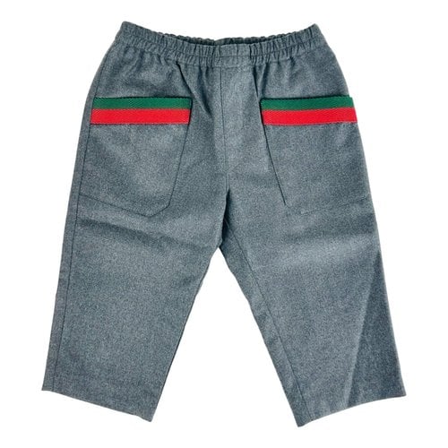 Pre-owned Gucci Kids' Wool Pants In Grey