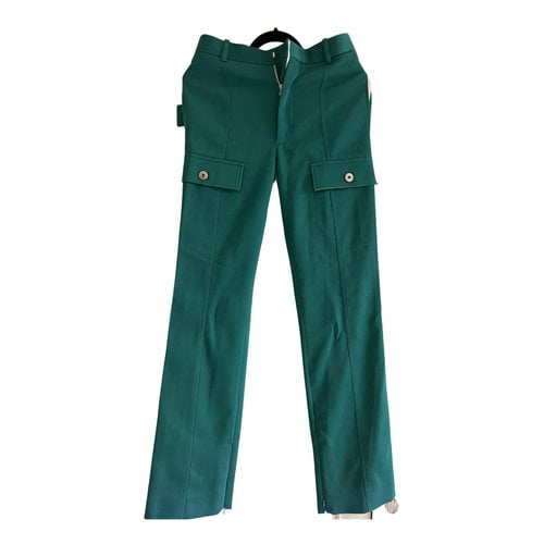 Pre-owned Bottega Veneta Wool Straight Pants In Green