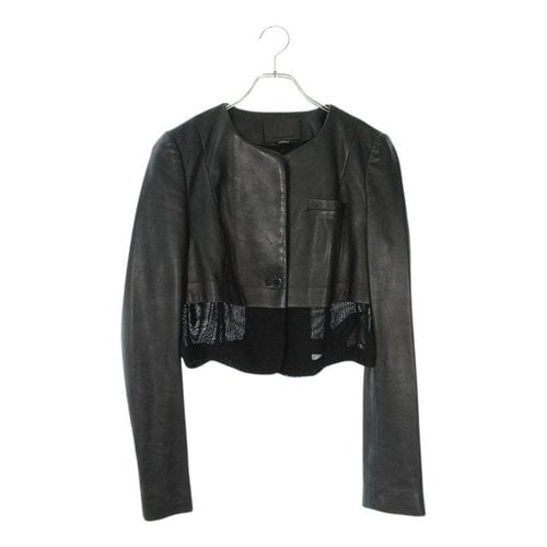 Pre-owned Alexander Wang Leather Jacket In Black