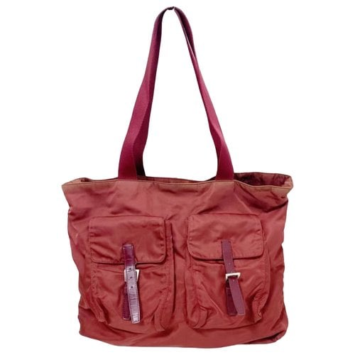 Pre-owned Prada Re-edition 1995 Cloth Tote In Burgundy
