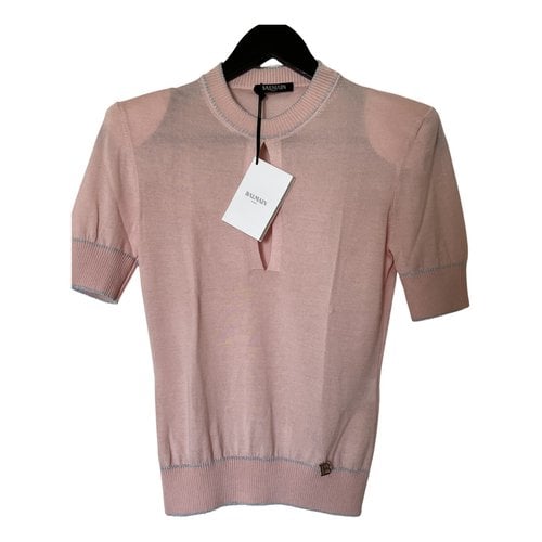 Pre-owned Balmain Cashmere Knitwear In Pink