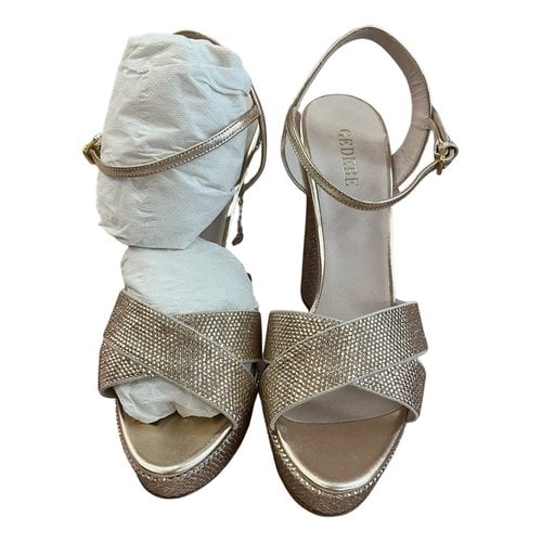 Pre-owned Gedebe Leather Sandals In Gold
