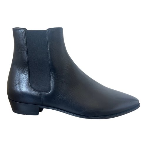 Pre-owned Celine Jacno Leather Boots In Black