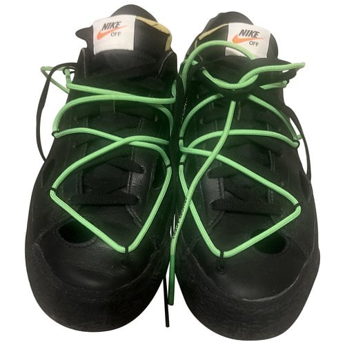 Pre-owned Nike X Off-white Leather Trainers In Black