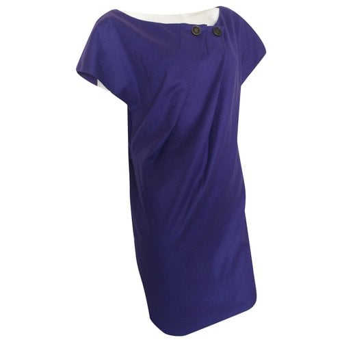 Pre-owned Frankie Morello Wool Mid-length Dress In Purple