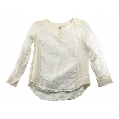 Pre-owned Tory Burch Linen Blouse In White