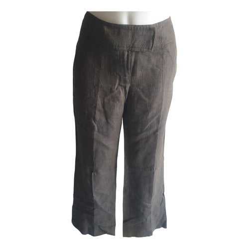 Pre-owned Max & Co Linen Large Pants In Brown