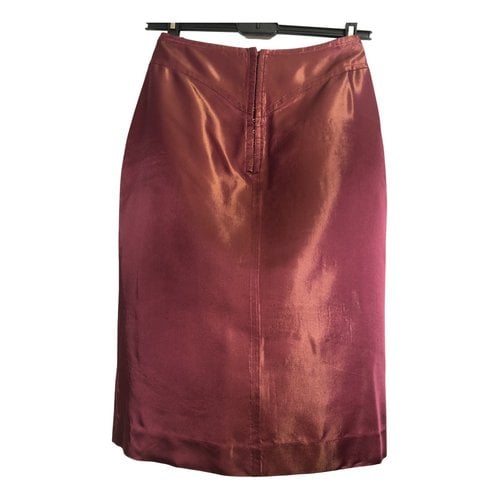 Pre-owned La Perla Silk Mid-length Skirt In Burgundy