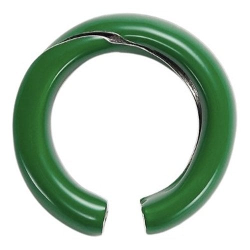 Pre-owned Bottega Veneta Silver Ring In Green