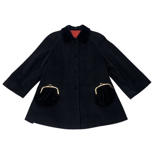 Pre-owned Moschino Wool Coat In Black