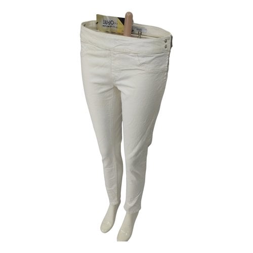 Pre-owned Liujo Slim Pants In White