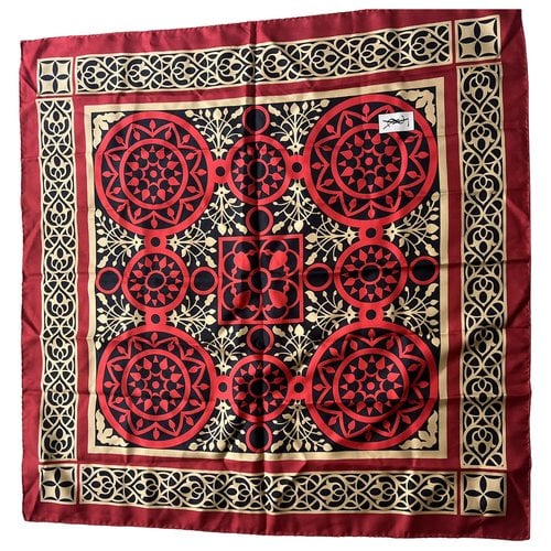 Pre-owned Saint Laurent Silk Scarf In Red