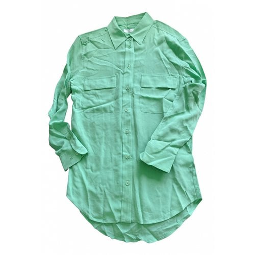 Pre-owned Equipment Silk Blouse In Green