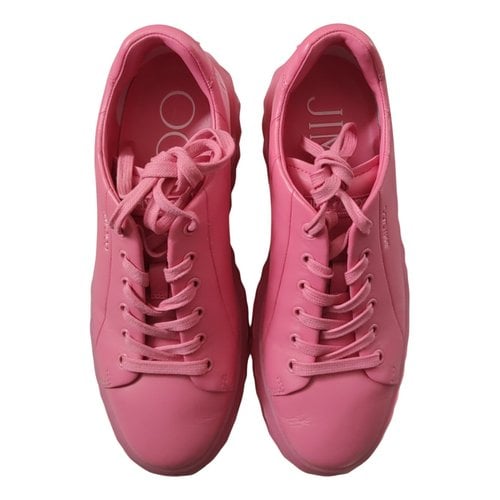 Pre-owned Jimmy Choo Leather Trainers In Pink