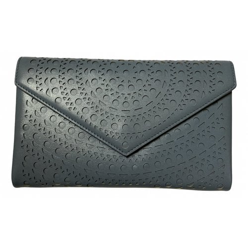 Pre-owned Alaïa Leather Clutch Bag In Blue