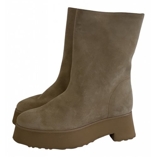 Pre-owned Aldo Castagna Ankle Boots In Beige