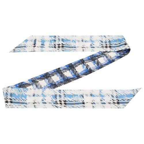 Pre-owned Burberry Silk Scarf In Blue
