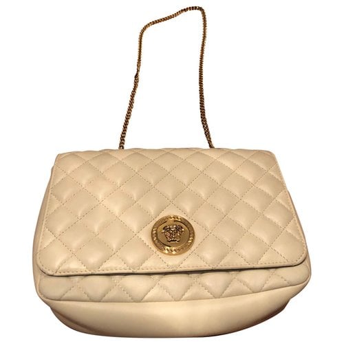 Pre-owned Versace Leather Crossbody Bag In White