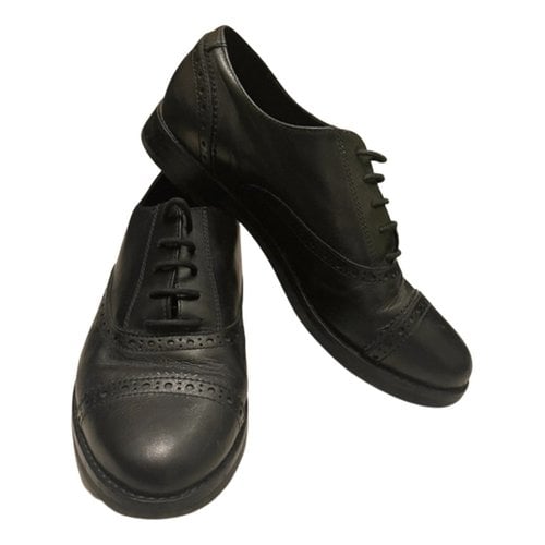 Pre-owned Geox Leather Lace Ups In Black
