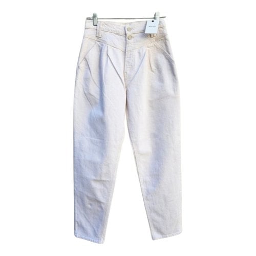 Pre-owned Mother Mstraight Jeans In White