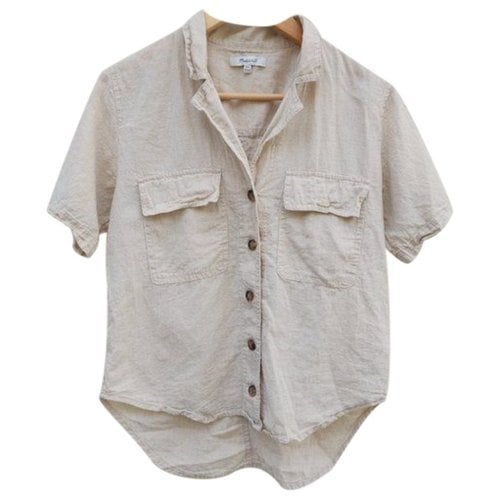 Pre-owned Madewell Linen Shirt In Khaki