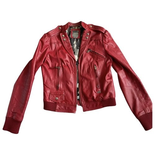 Pre-owned Miss Sixty Leather Jacket In Red