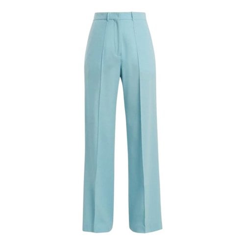 Pre-owned Racil Wool Trousers In Blue