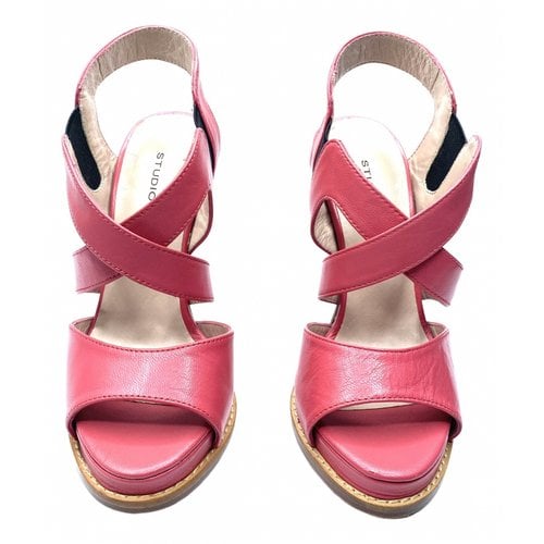 Pre-owned Pollini Leather Sandals In Pink