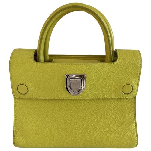 Pre-owned Dior Ever Leather Crossbody Bag In Yellow
