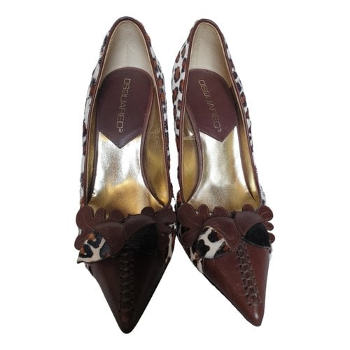 Pre-owned Dsquared2 Leather Heels In Brown