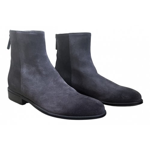 Pre-owned Doucal's Leather Boots In Anthracite