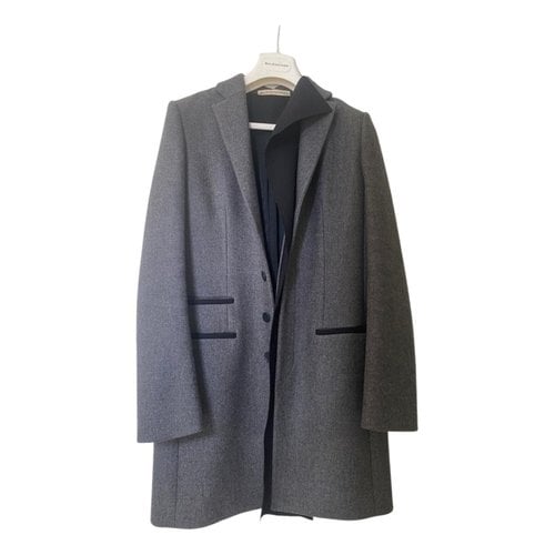 Pre-owned Balenciaga Wool Coat In Grey